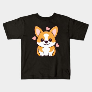 Kawaii Cute Corgi Kids T-Shirt